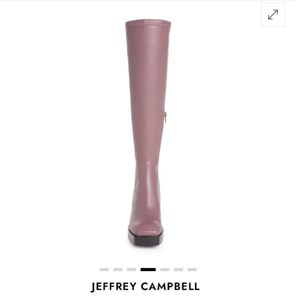 NWT Jeffrey Campbell Dauphin Knee-high Square-toe Heel Boots Size 10 Violet - Picture 6 of 16
